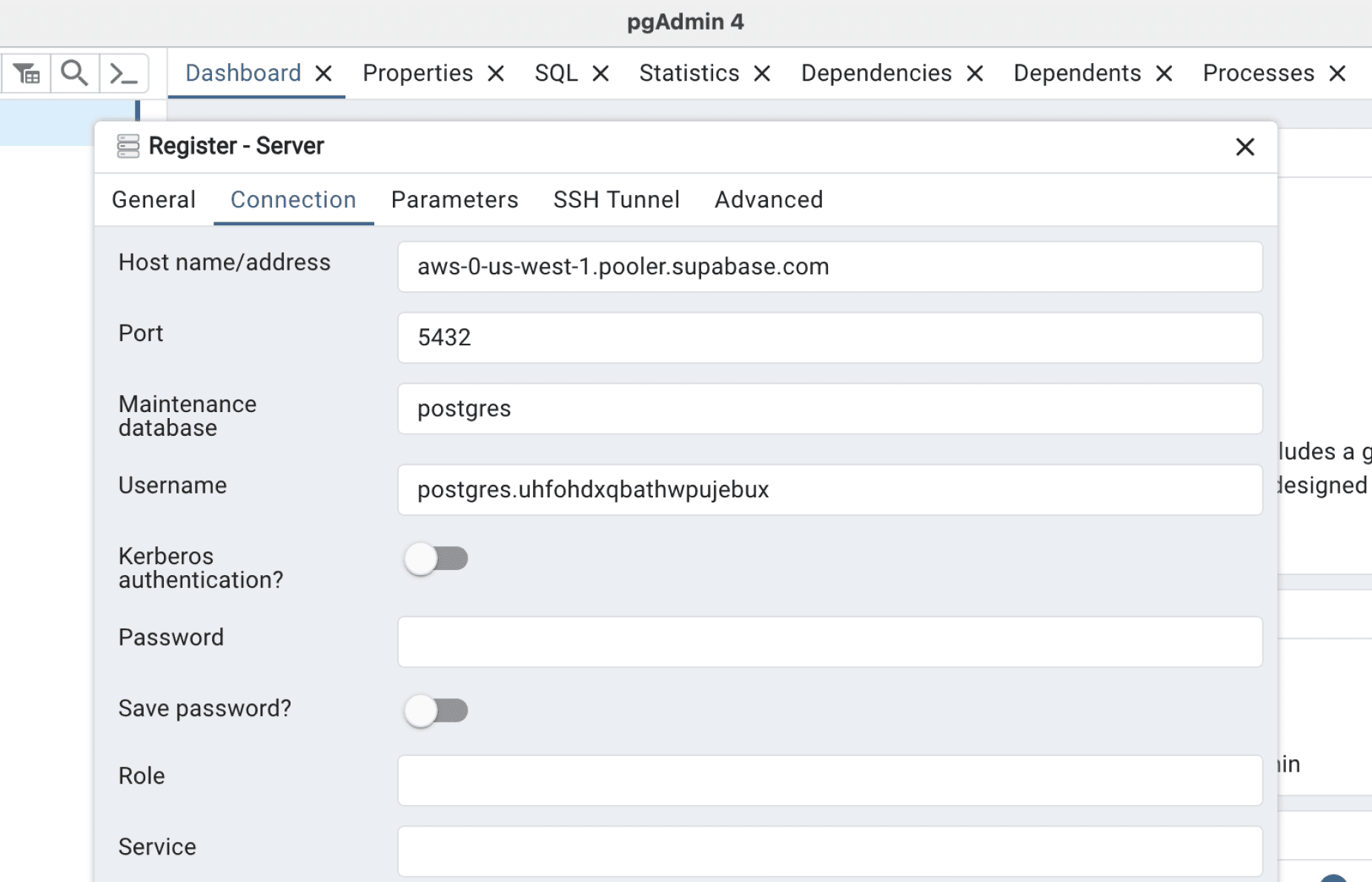 Add Connection Info.
